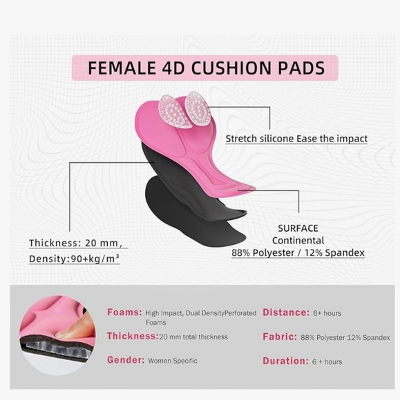 Bikewa Womens Sz M 4D Padded Bike Shorts Riding Spin Cycling Shorts - Picture 5 of 12